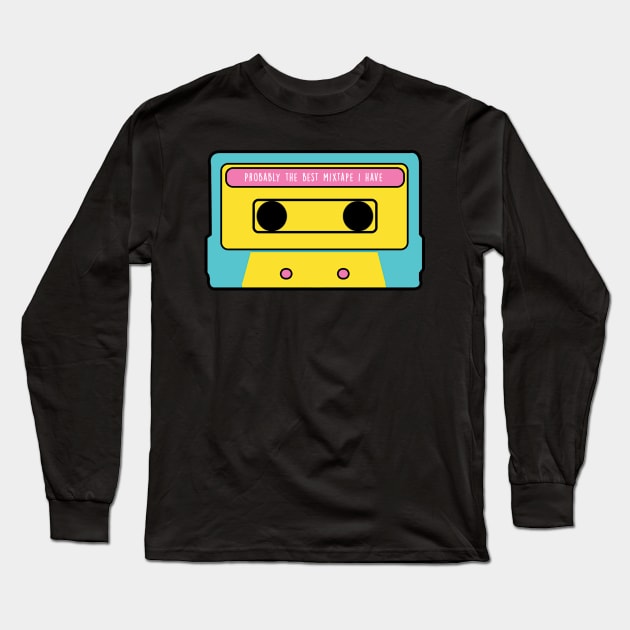 80s 90s Retro Cassette Mix Tape Long Sleeve T-Shirt by NostalgiaUltra